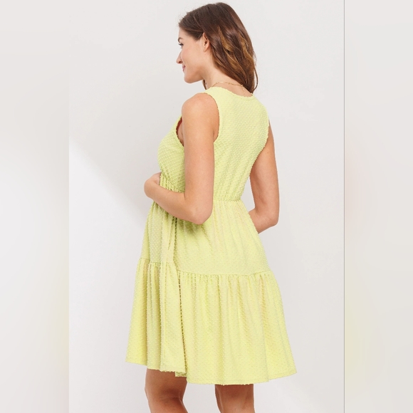 ✨Host Pick - Hello Miz Swiss Dot Tiered Tank Dress - Lime - Picture 2 of 4